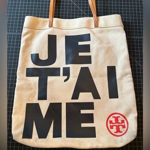 Tory Burch canvas/leather tote